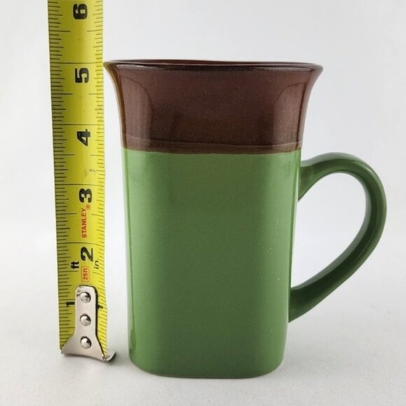 Royal Norfolk 5 Tall Mugs Quality Collectible Stoneware Green Brown - Picture 12 of 12